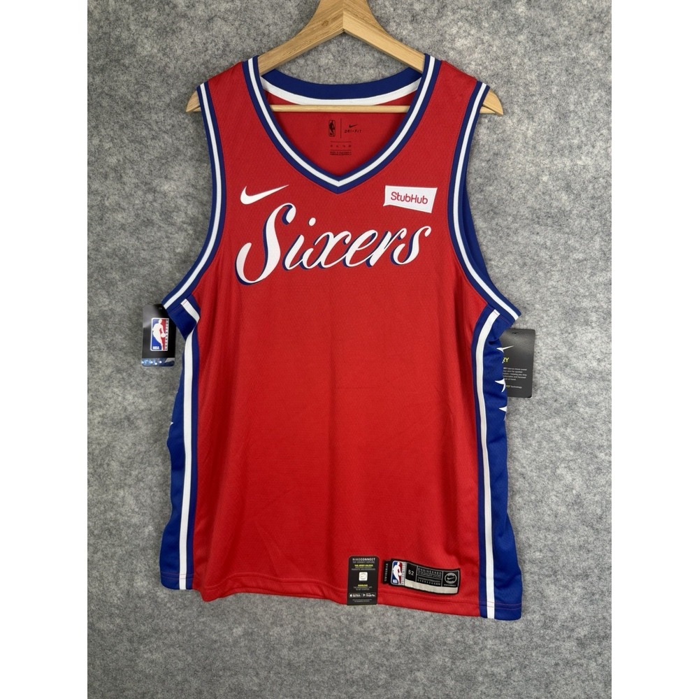 Philadelphia Sixers Jersey Men's 52 XL NBA Swingman Red Statement Edition Nike